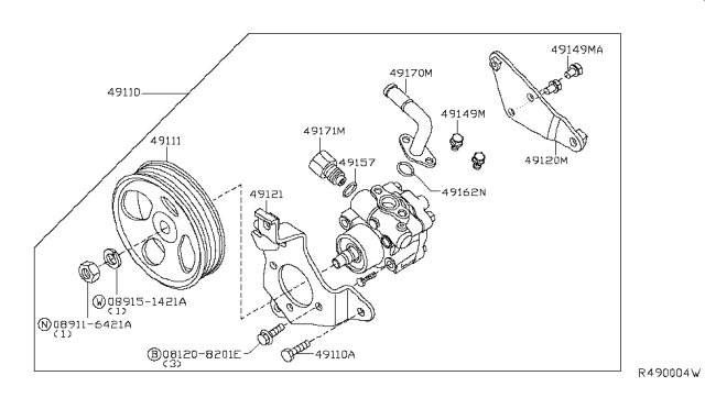 2018 Nissan Frontier Power Steering Pump Diagram 1