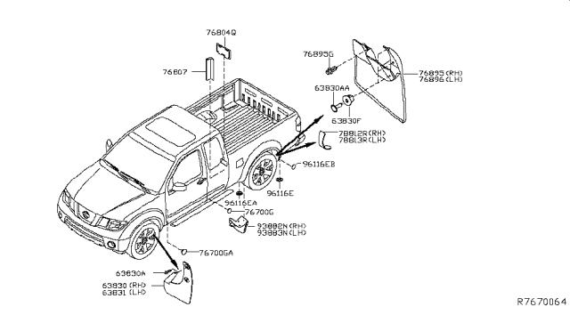 2018 Nissan Frontier Body Side Fitting Diagram 6