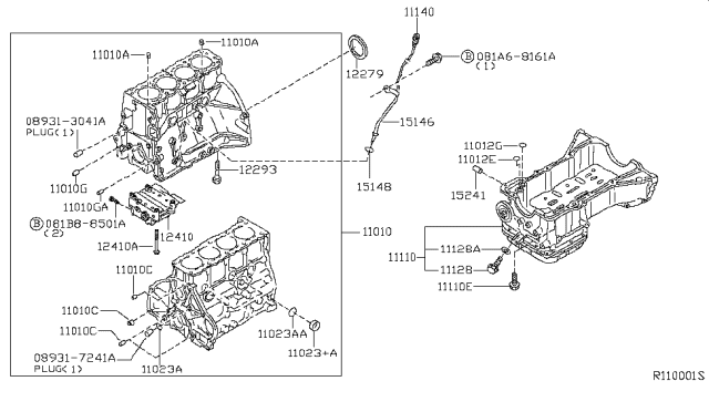 2005 Nissan Frontier Cylinder Block & Oil Pan Diagram 3