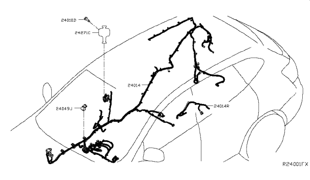 2017 Nissan Rogue Harness-Body Diagram for 24014-9TG7B