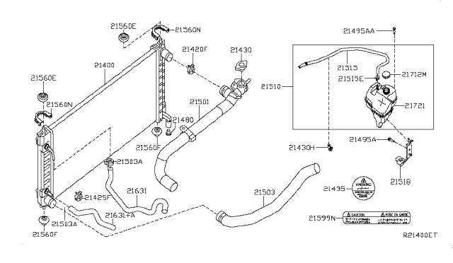 2018 Nissan Altima Radiator,Shroud & Inverter Cooling Diagram 3