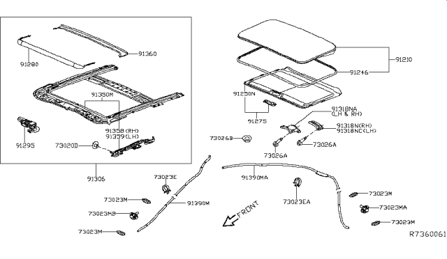 2018 Nissan Altima Sun Roof Parts Diagram