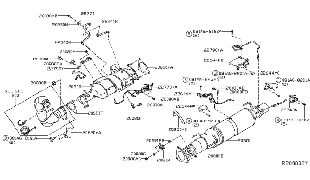 2018 Nissan Titan Gasket Exhaust Diagram for 20692-EZ41A