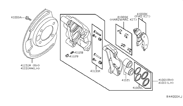2016 Nissan Titan Front Brake Pads Kit Diagram for D1060-EZ00A
