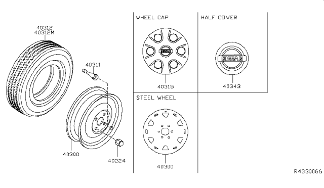 2017 Nissan Titan Road Wheel & Tire Diagram 2
