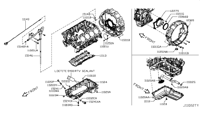 2018 Nissan Titan Cylinder Block & Oil Pan Diagram 2