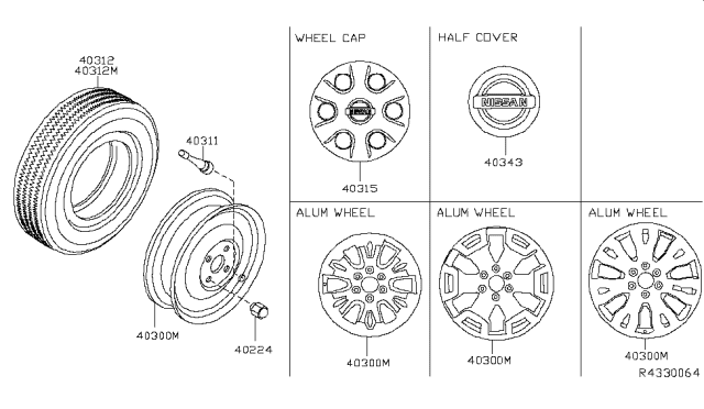 2017 Nissan Titan Road Wheel & Tire Diagram 1