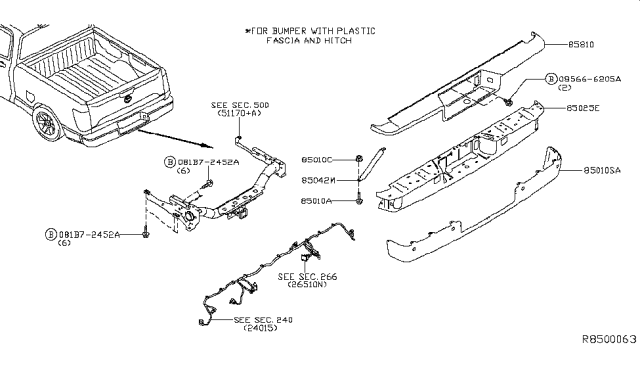 2018 Nissan Titan Rear Bumper Diagram 1