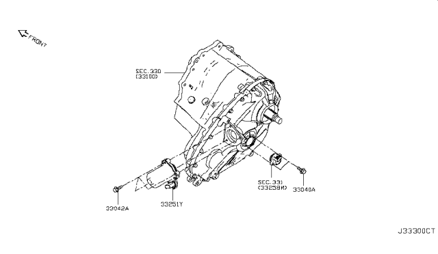 2016 Nissan Titan Transfer Shift Lever,Fork & Control Diagram 1