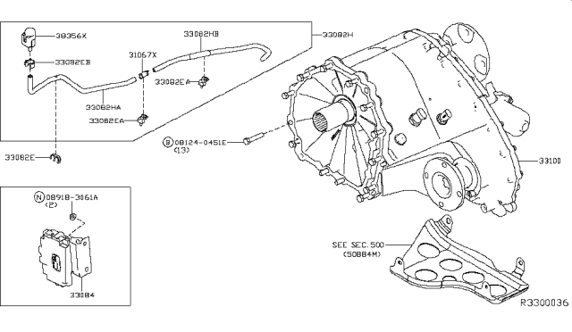 2019 Nissan Titan Transfer Assy Diagram for 33100-EZ30A