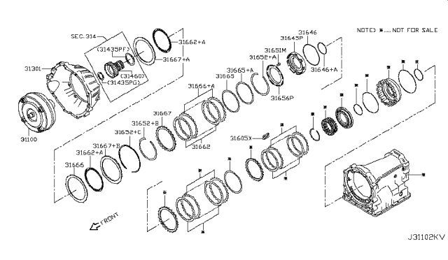 2019 Nissan Titan Torque Converter,Housing & Case Diagram 3