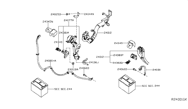 2018 Nissan Titan Harness-Engine Room Diagram for 24012-9FT1B