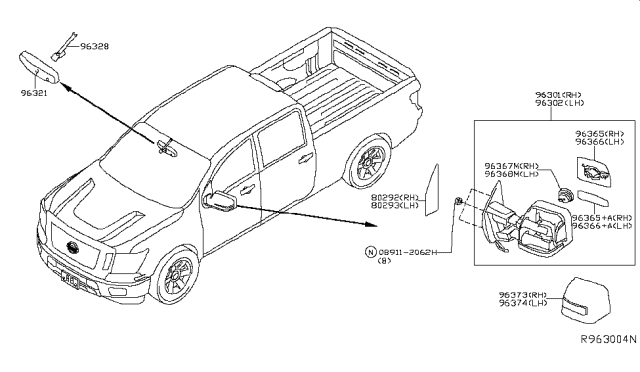 2018 Nissan Titan Cover-Front LH Corner Diagram for 80293-EZ00A