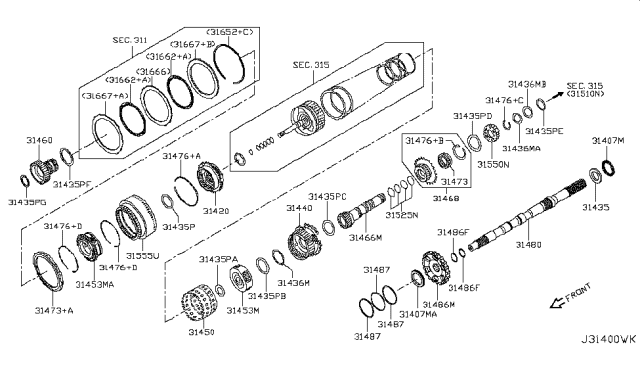 2016 Nissan Titan Governor,Power Train & Planetary Gear Diagram