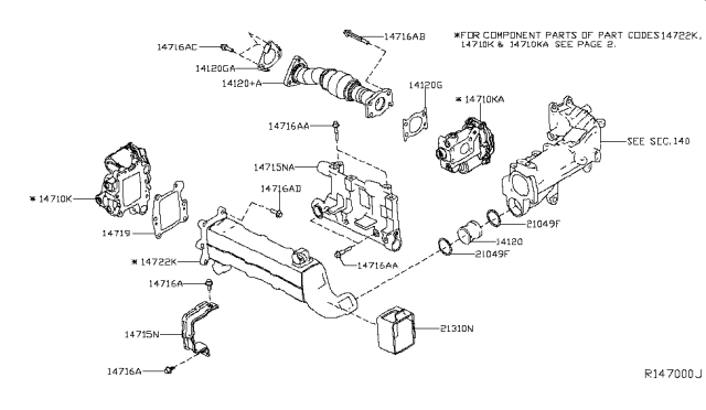 2016 Nissan Titan EGR Parts Diagram 1