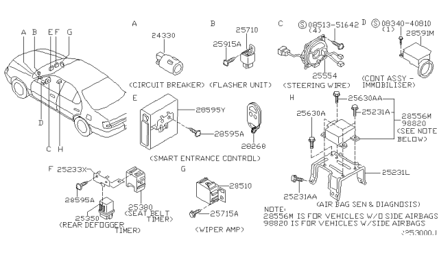 2000 Nissan Altima Control Unit-IMMOBILISER Diagram for 28590-C9901