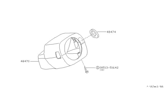 1999 Nissan Altima Cover-Steering Lock Diagram for 48474-9E000