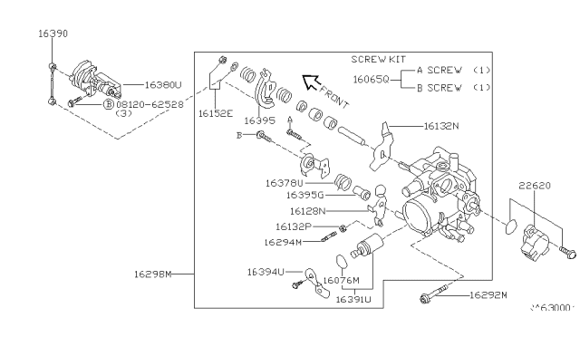 2000 Nissan Altima Throttle Position Switch Diagram for 22620-9E000