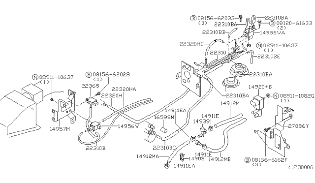 2001 Nissan Altima Engine Control Vacuum Piping Diagram 1