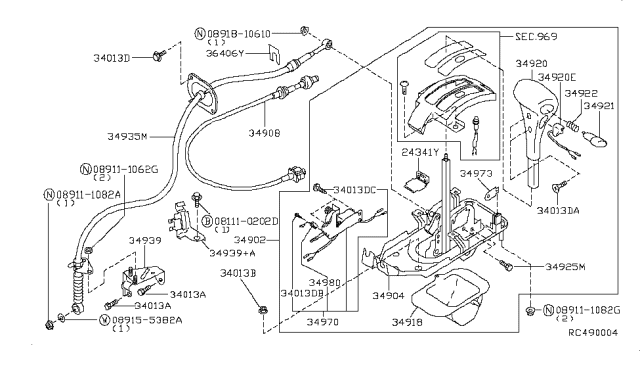 2000 Nissan Altima Auto Transmission Control Device Diagram