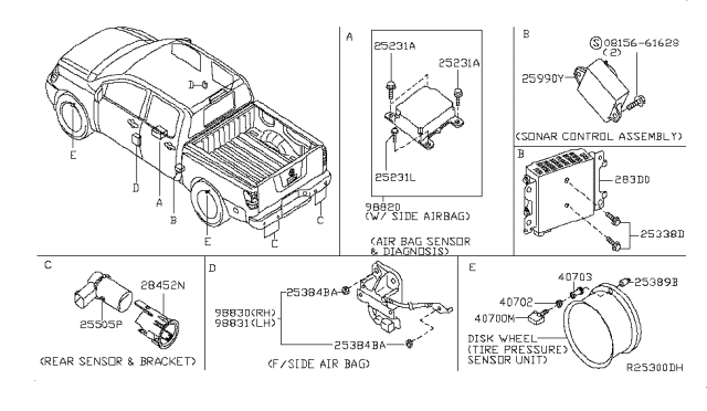 2015 Nissan Titan Sensor-Side AIRBAG, LH Diagram for 98831-1VK8A