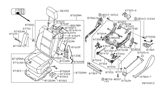 2006 Nissan Titan Front Seat Diagram 7