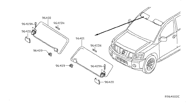 2015 Nissan Titan Sunvisor Diagram