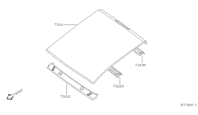 2005 Nissan Titan Roof Panel & Fitting Diagram 1