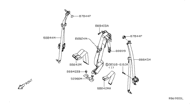 2014 Nissan Titan Rear Seat Belt Diagram