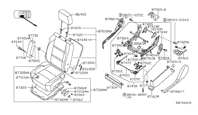 2006 Nissan Titan Front Seat Diagram 12