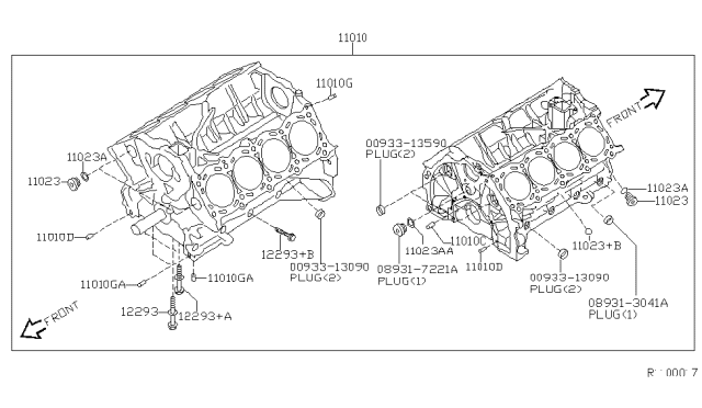2006 Nissan Titan Cylinder Block & Oil Pan Diagram 2