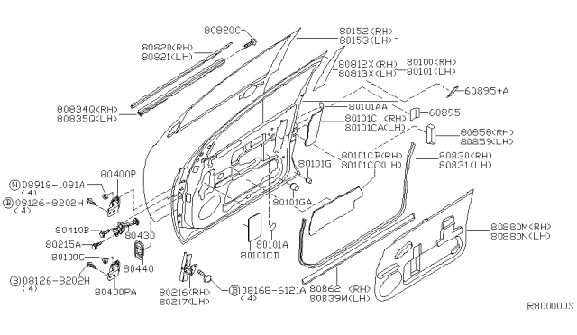 2007 Nissan Titan Check Link Assembly-Front Door R Diagram for 80430-ZC30A