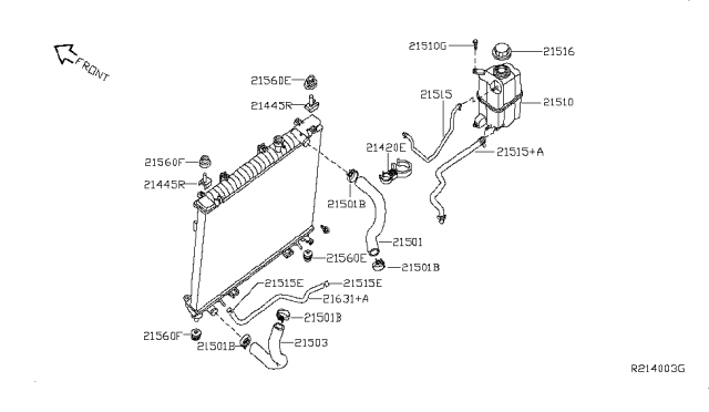 2015 Nissan Titan Radiator,Shroud & Inverter Cooling Diagram 1