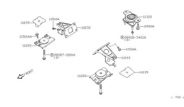 2015 Nissan Titan Engine & Transmission Mounting Diagram 1