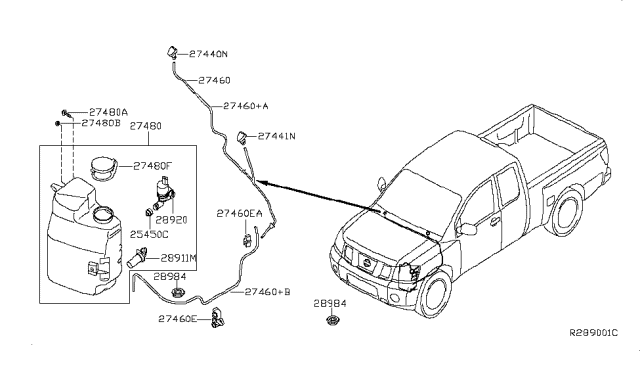 2012 Nissan Titan Washer (GROMMET) Diagram for 16453-ZC30A