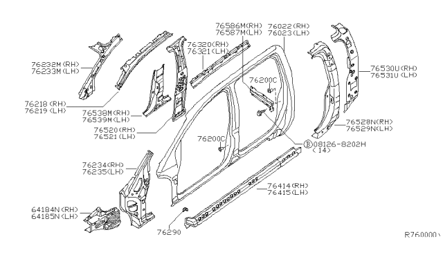 2007 Nissan Titan Body Side Panel Diagram