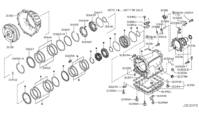 2010 Nissan Titan Torque Converter,Housing & Case Diagram 2