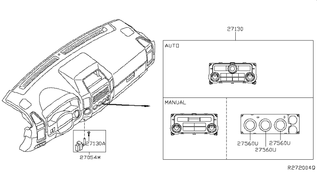 2012 Nissan Titan Control Assembly Diagram for 27510-9FD0A