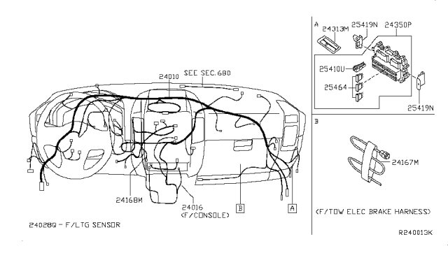 2015 Nissan Titan Harness-Main Diagram for 24010-9FR2B