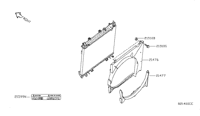 2015 Nissan Titan Radiator,Shroud & Inverter Cooling Diagram 3