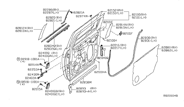 2014 Nissan Titan Cover-Hole Diagram for 64892-ZL00A