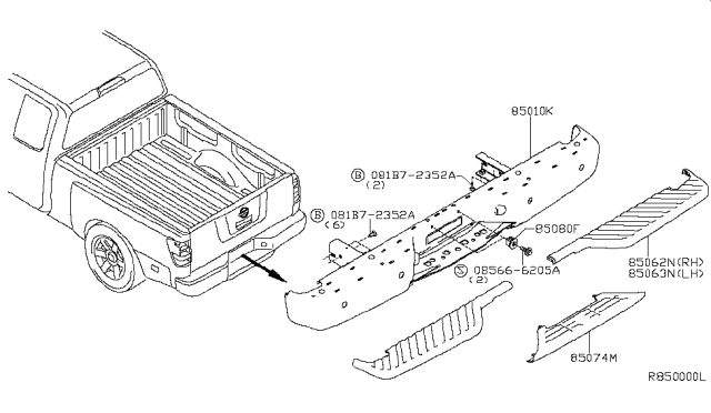 2006 Nissan Titan Rear Bumper Diagram 2