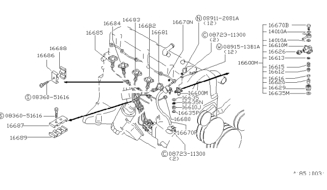 1982 Nissan Datsun 810 Fuel Supply System Diagram