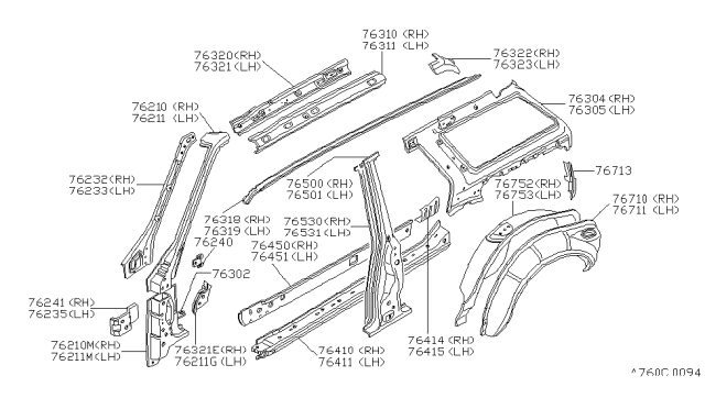 1984 Nissan Datsun 810 SILL Outer,LH Diagram for 76413-W3930