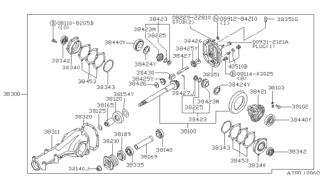 1982 Nissan Datsun 810 Strap-Lock Bolt Diagram for 38103-T3000