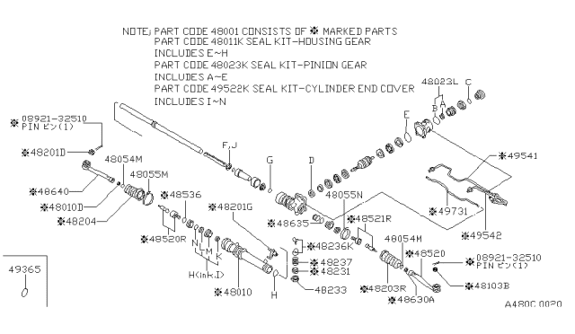 1980 Nissan Datsun 810 Manual Steering Gear Diagram 1