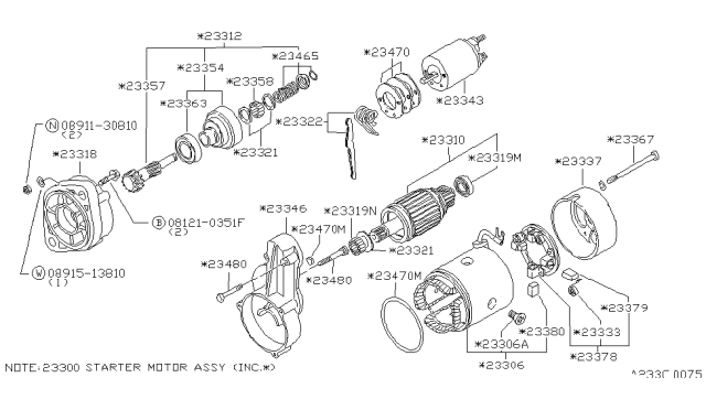 1982 Nissan Datsun 810 ARMATURE Assembly Diagram for 23310-W2500