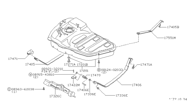 1982 Nissan Datsun 810 Fuel Tank Diagram 1