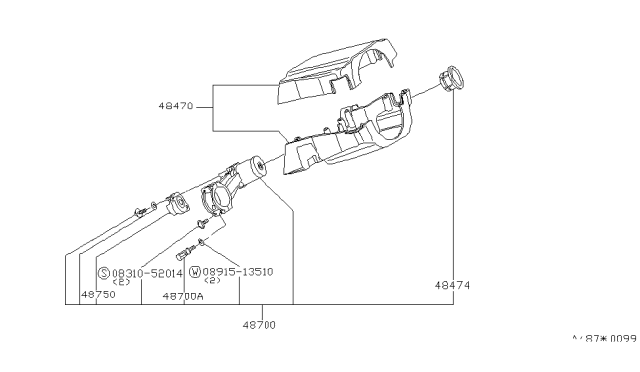 1980 Nissan Datsun 810 Cover Steer Blk Diagram for 48470-W2100