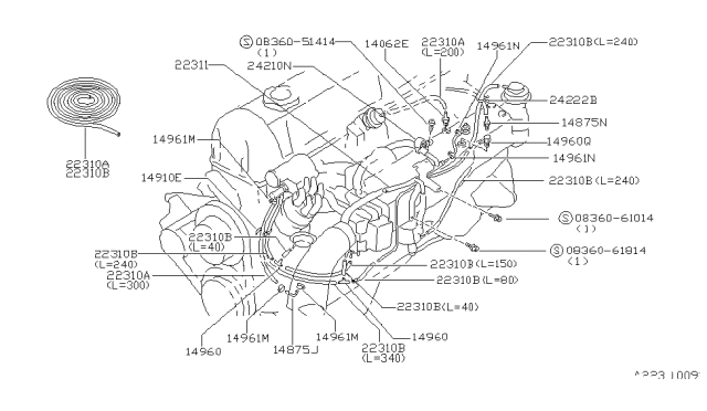 1981 Nissan Datsun 810 Engine Control Vacuum Piping Diagram 4